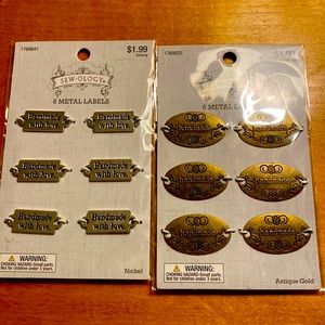 Sewology 12 Metal Labels 2 Packages Handmade New